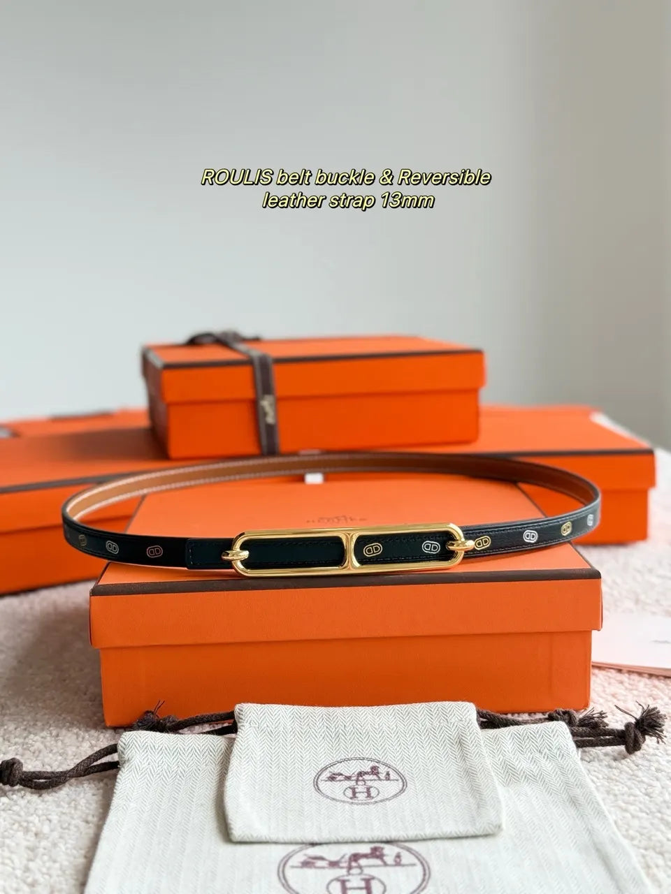 Hermes Roulis Black/Brown Reversible Belt