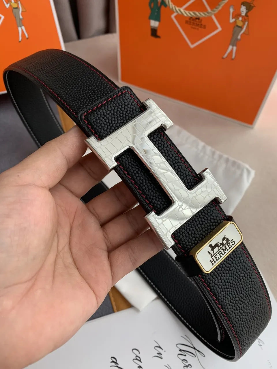 Hermes Black Stingray Belt - Hình 2
