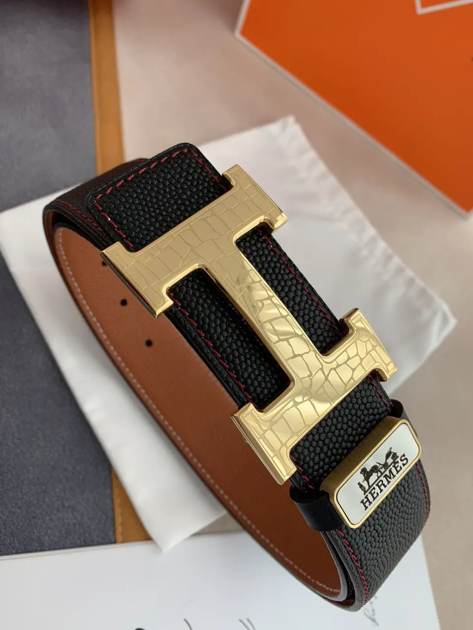 Hermes Black Stingray Belt - Hình 3