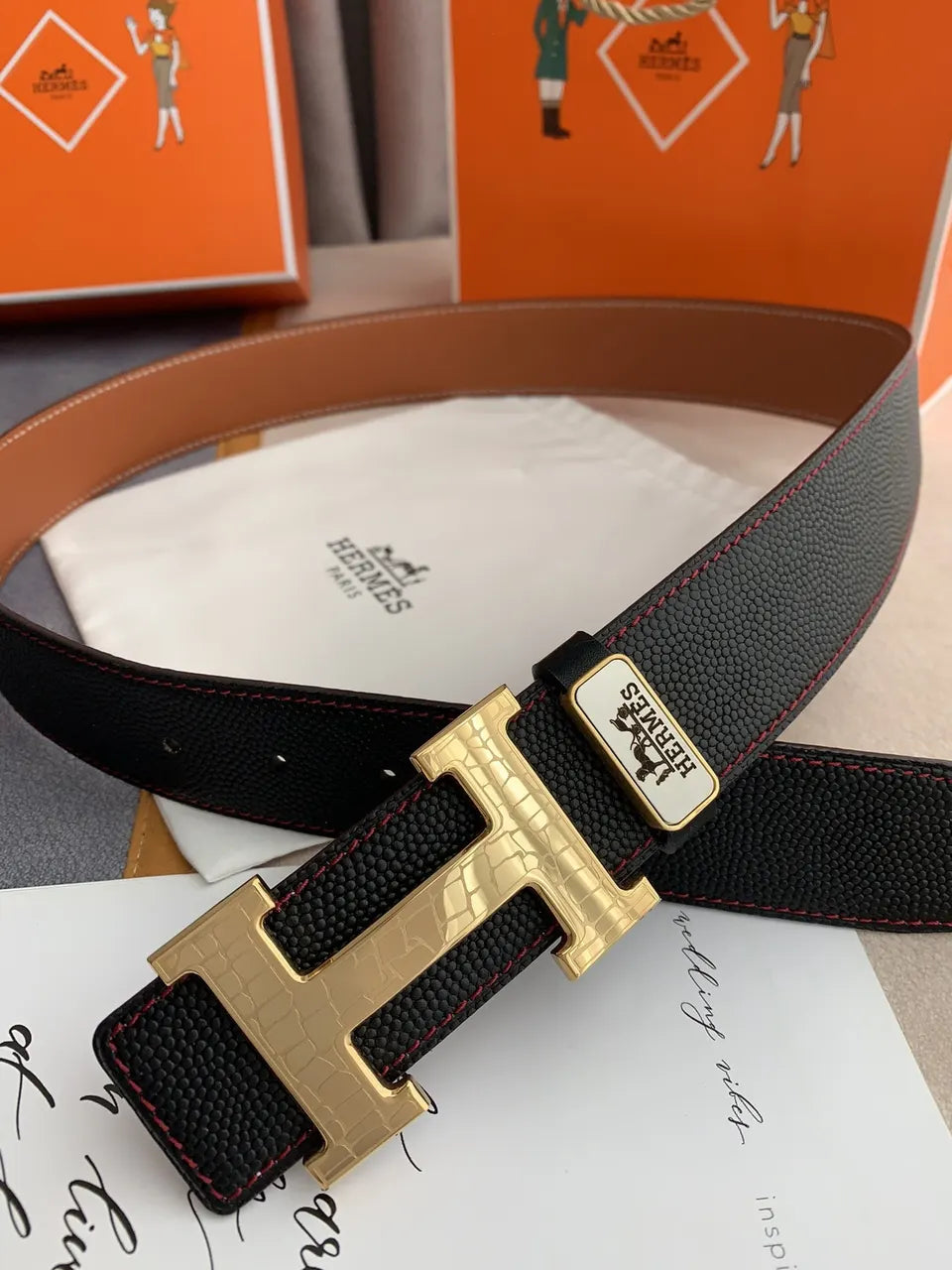 Hermes Black Stingray Belt - Hình 5