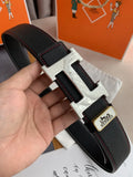 Hermes Black Textured Leather Belt