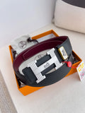 Hermes Black Perforated Leather Belt