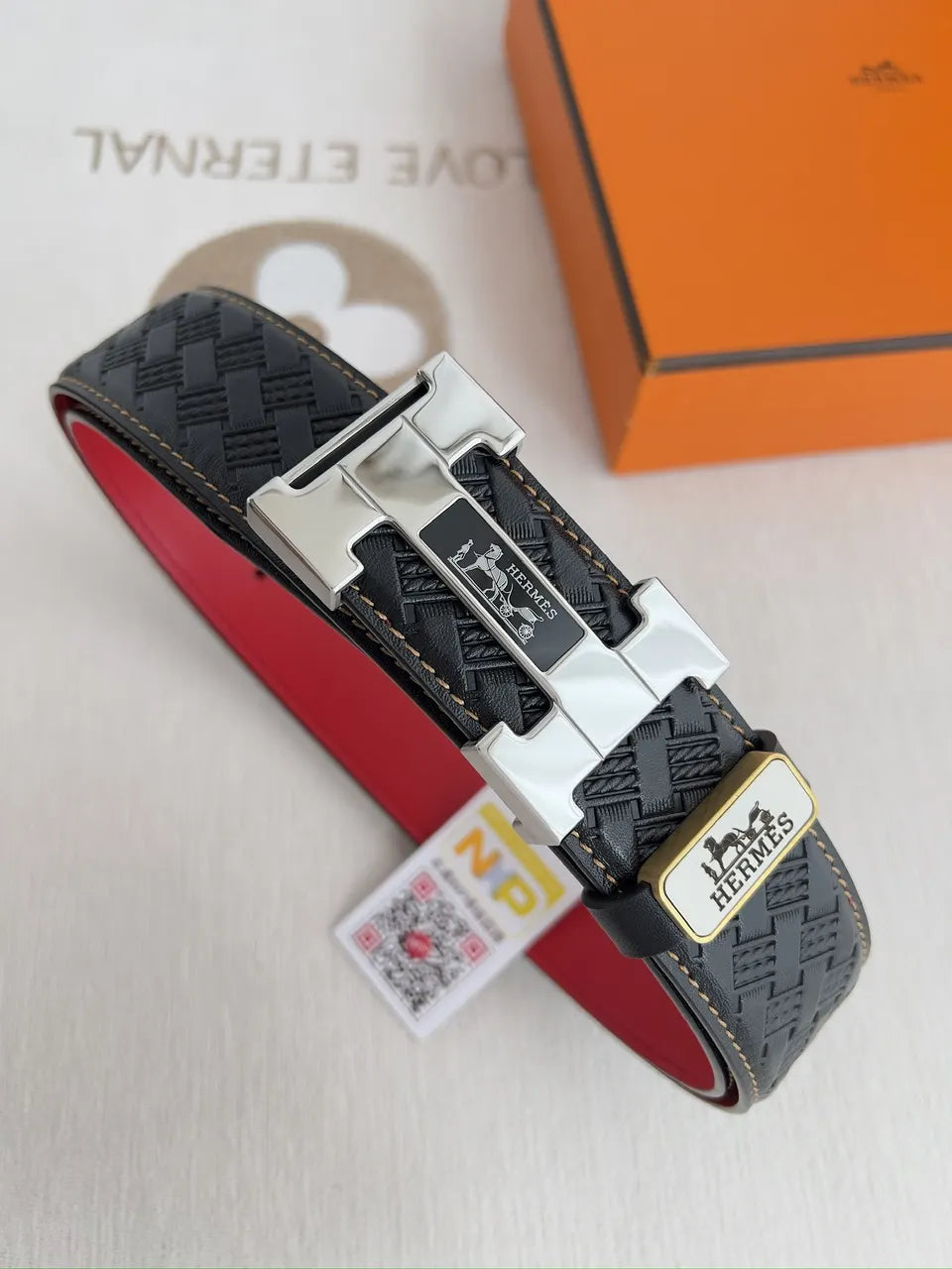 Hermes Black Woven Belt - Hình 2