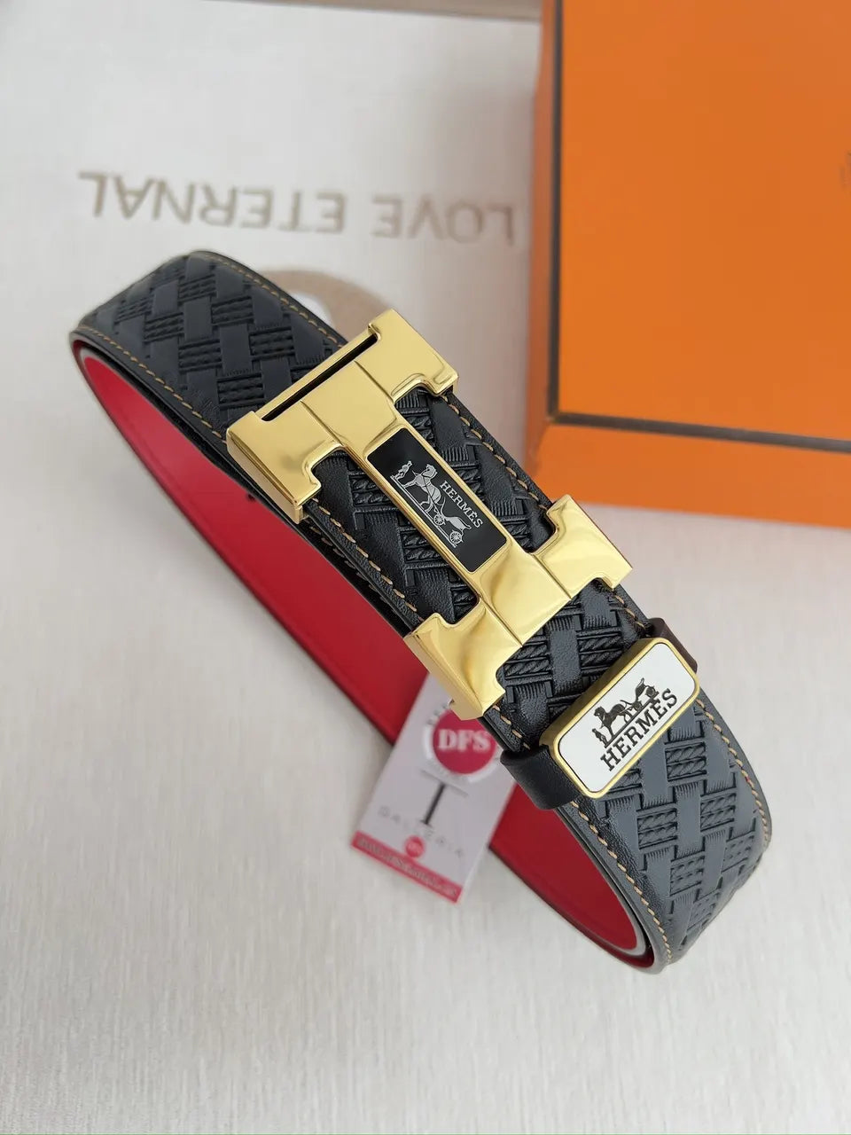 Hermes Black Woven Belt - Hình 3
