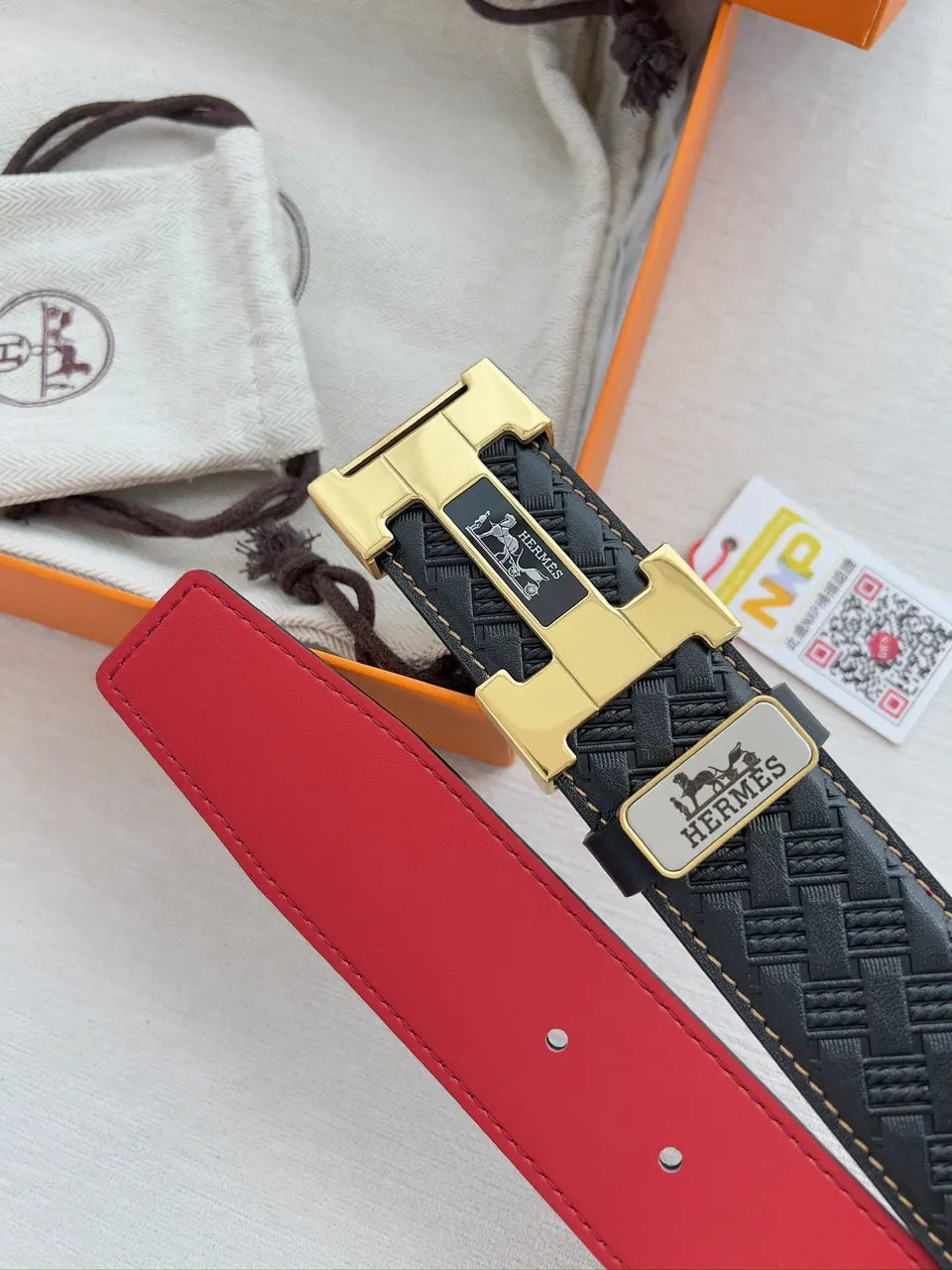 Hermes Black Woven Belt - Hình 7
