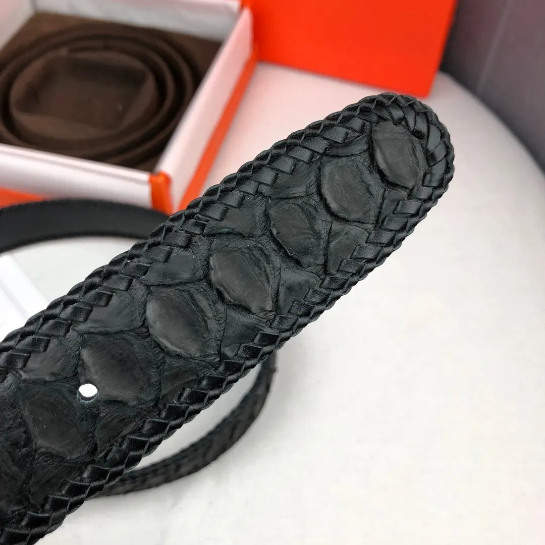 Hermes Black Python Belt - Hình 5
