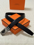 leather Hermes Black Crocodile Belt
