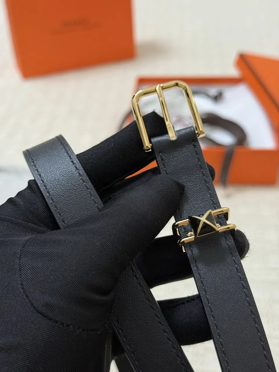 Hermes Swift Leather Belt - Hình 6
