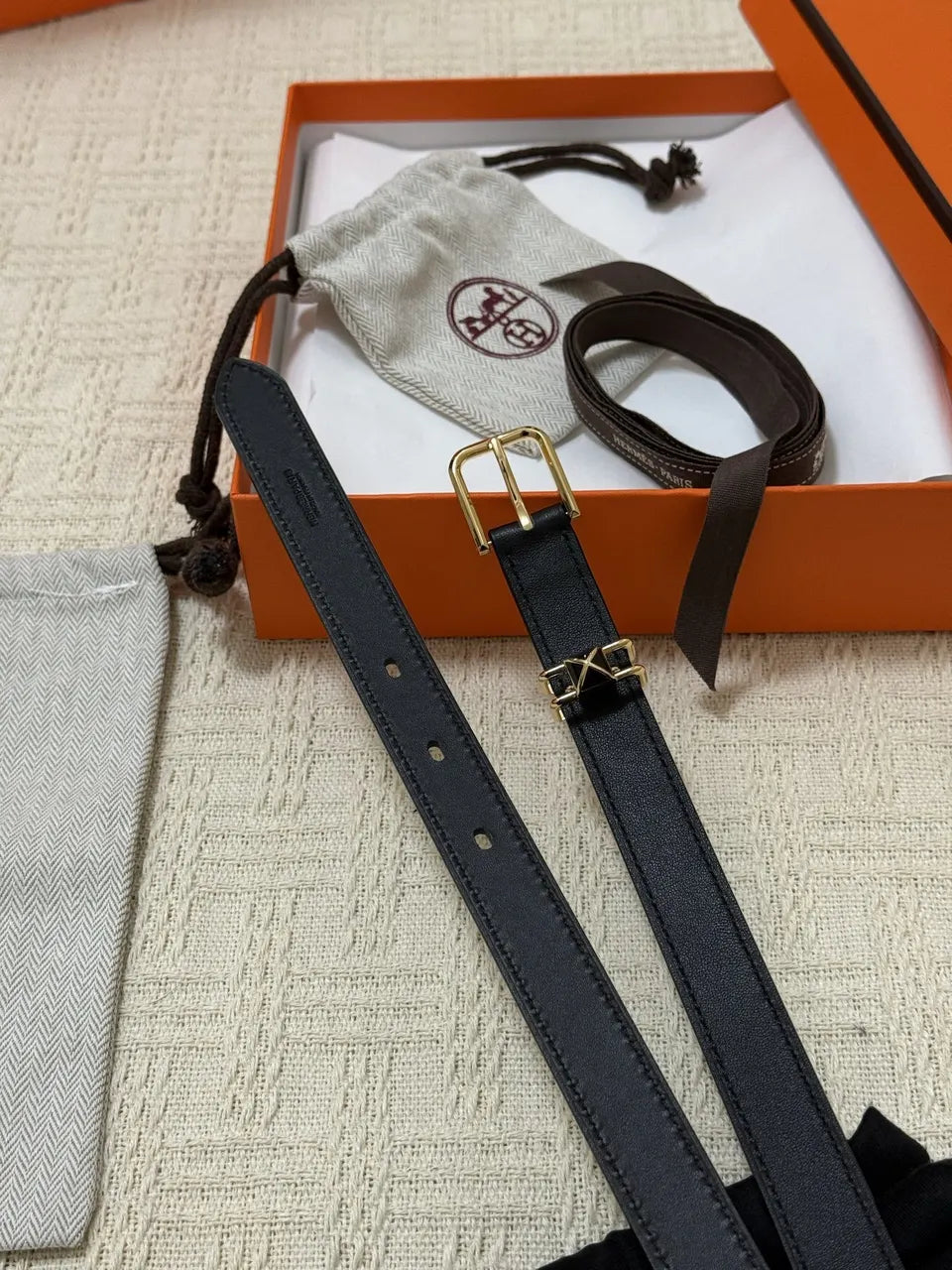 Hermes Swift Leather Belt - Hình 7