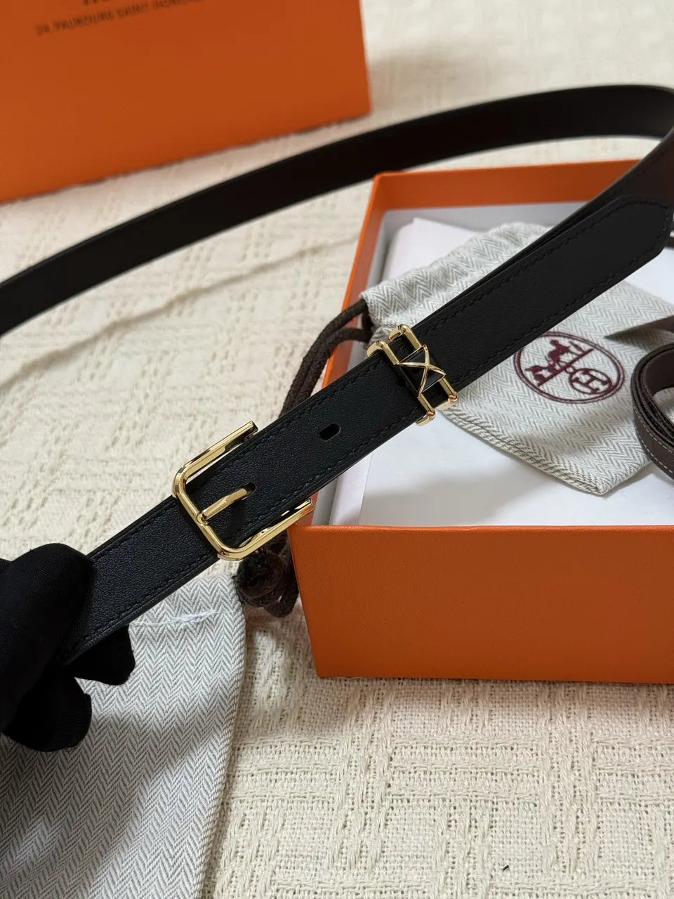 Hermes Swift Leather Belt - Hình 8