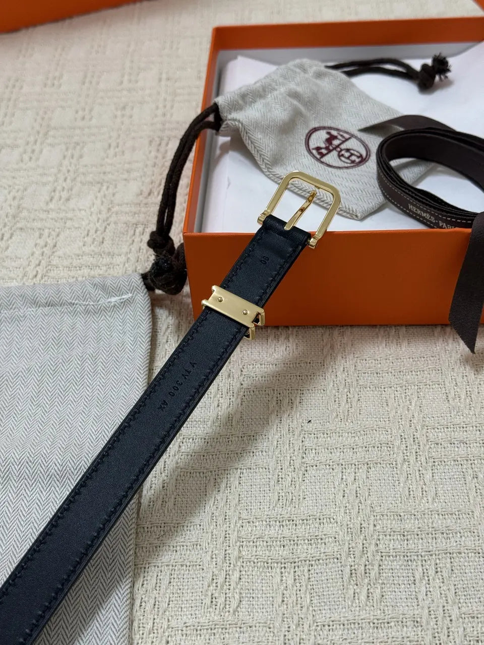 Hermes Swift Leather Belt - Hình 10