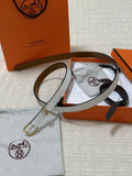 Hermes White Leather Constance Belt