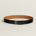 premium Hermes Black Gold Buckle Belt
