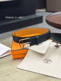 Hermes Romain 35 Black Leather Belt