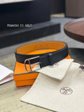 romain Hermes Black Leather Belt