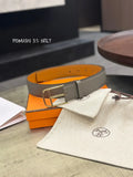 romain Hermes Grey Leather Belt