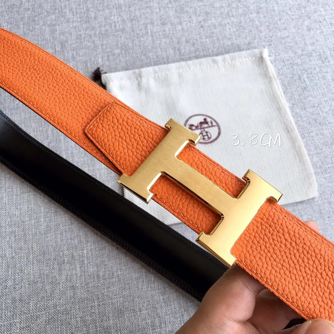 Hermes Orange Togo Leather Belt