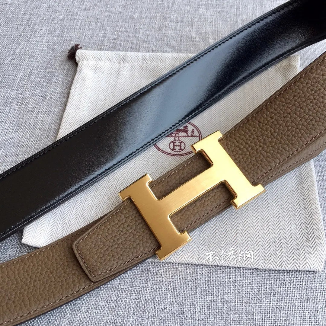 Hermes Togo Leather Belt - Hình 2