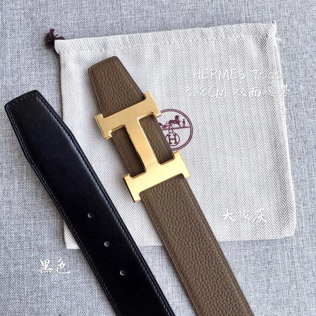 Hermes Togo Leather Belt - Hình 3