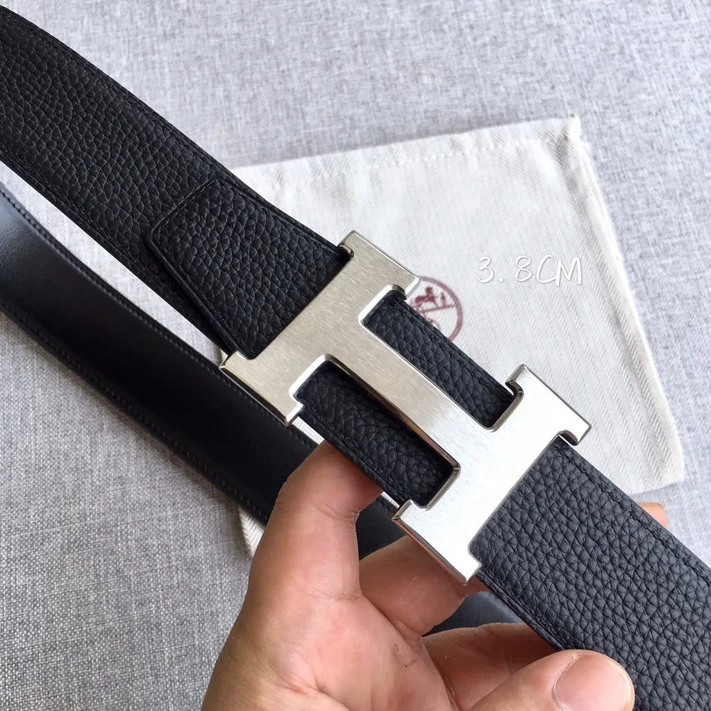 Hermes Togo Black Leather Belt