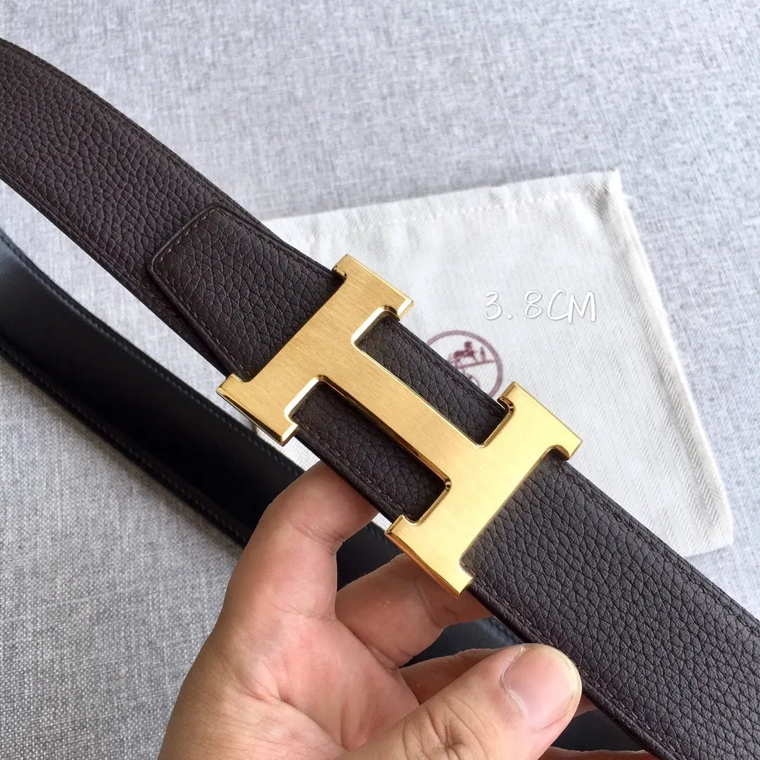 Hermes Togo Brown Leather Belt