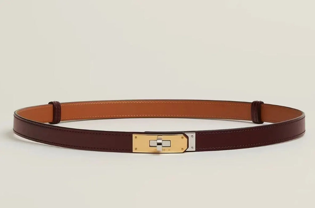 Hermes Kelly Brown Leather Belt - Hình 2