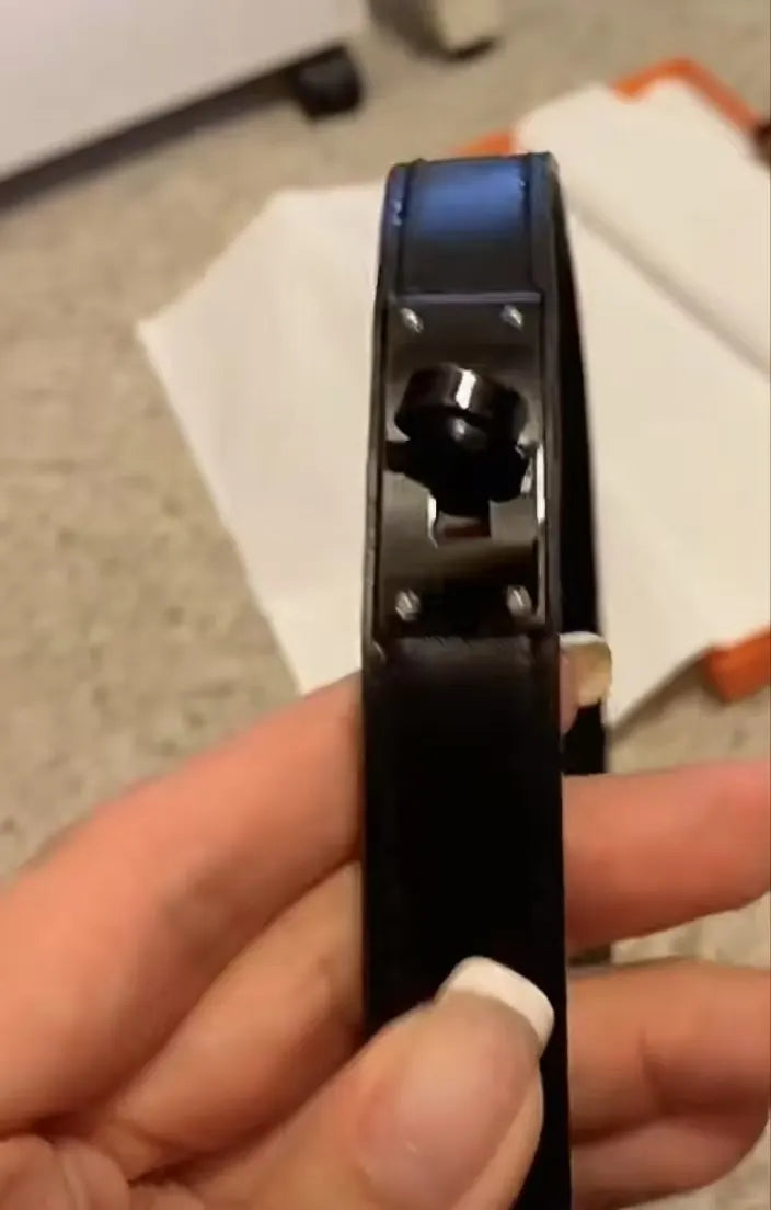 Hermes Kelly Brown Leather Belt - Hình 3