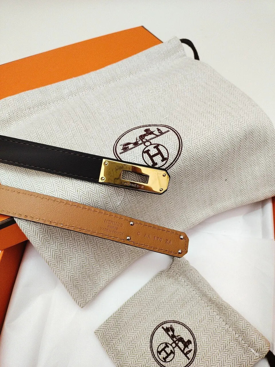 Hermes Dark Brown Kelly Belt - Hình 5
