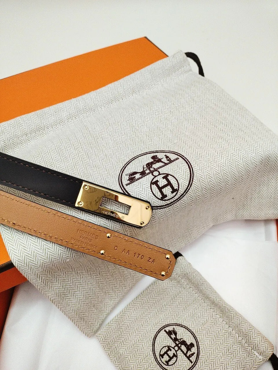 Hermes Black Leather Silver Buckle Belt - Hình 6