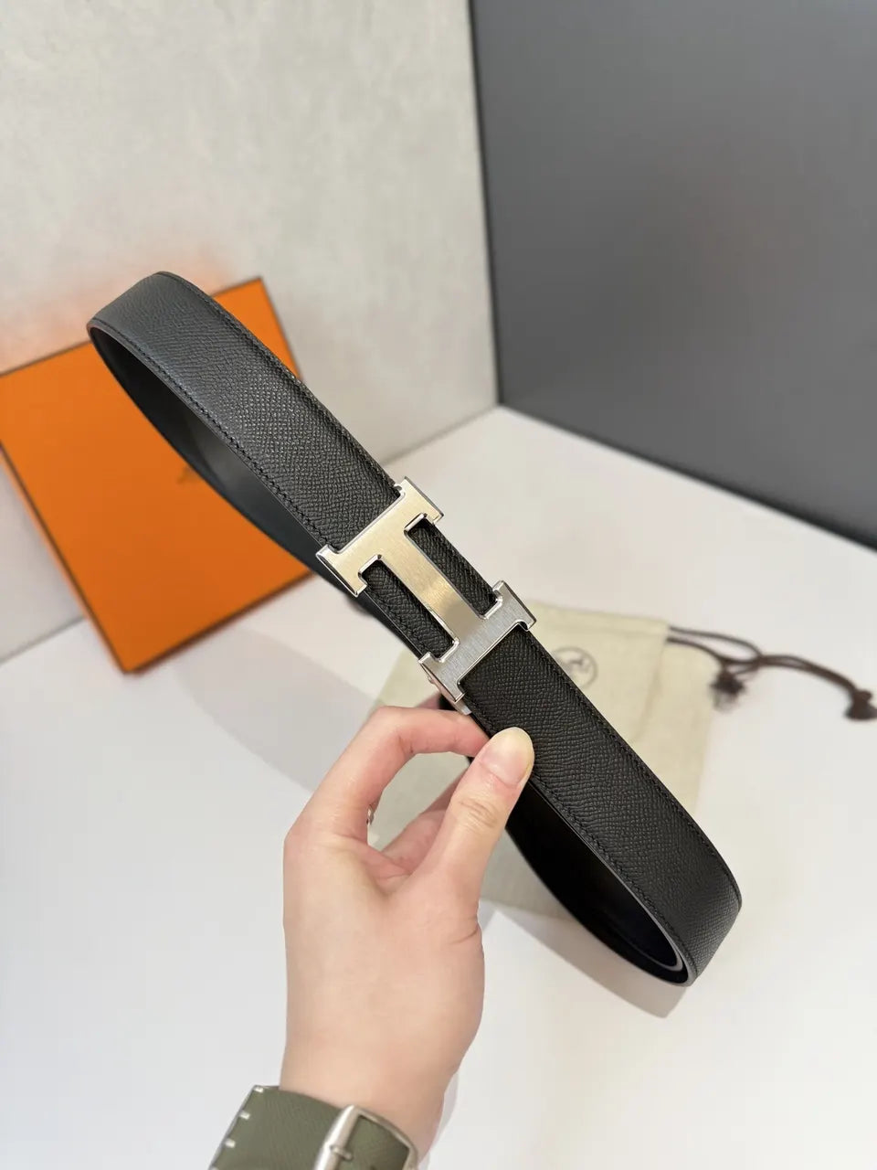 Hermes Matte Black Belt