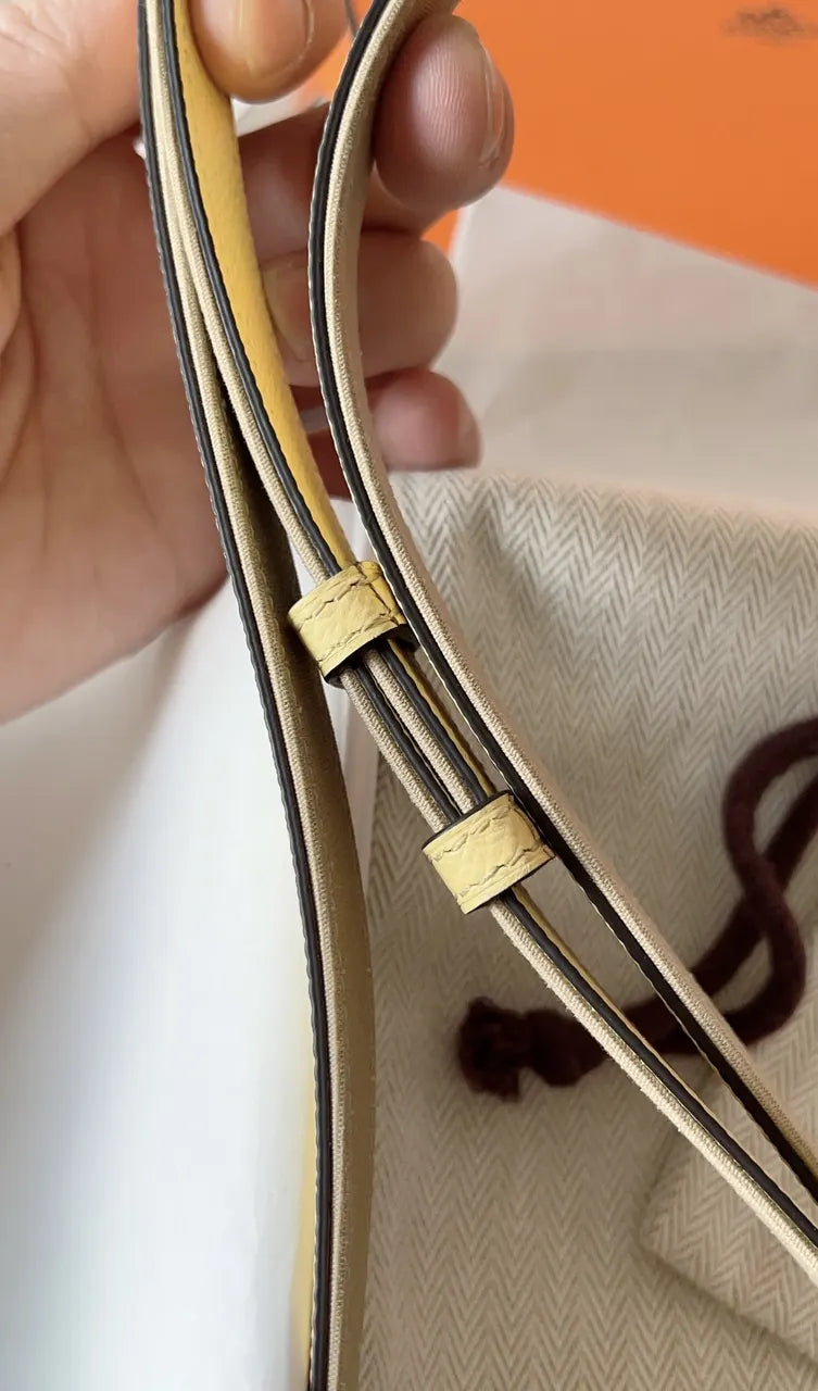Hermes Beige Canvas Twilly Belt - Hình 8