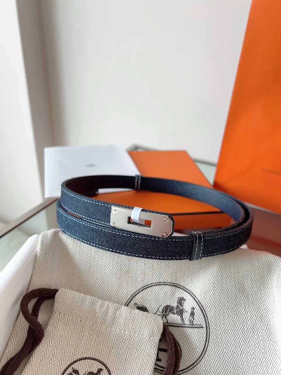 Hermes Denim Kelly Belt