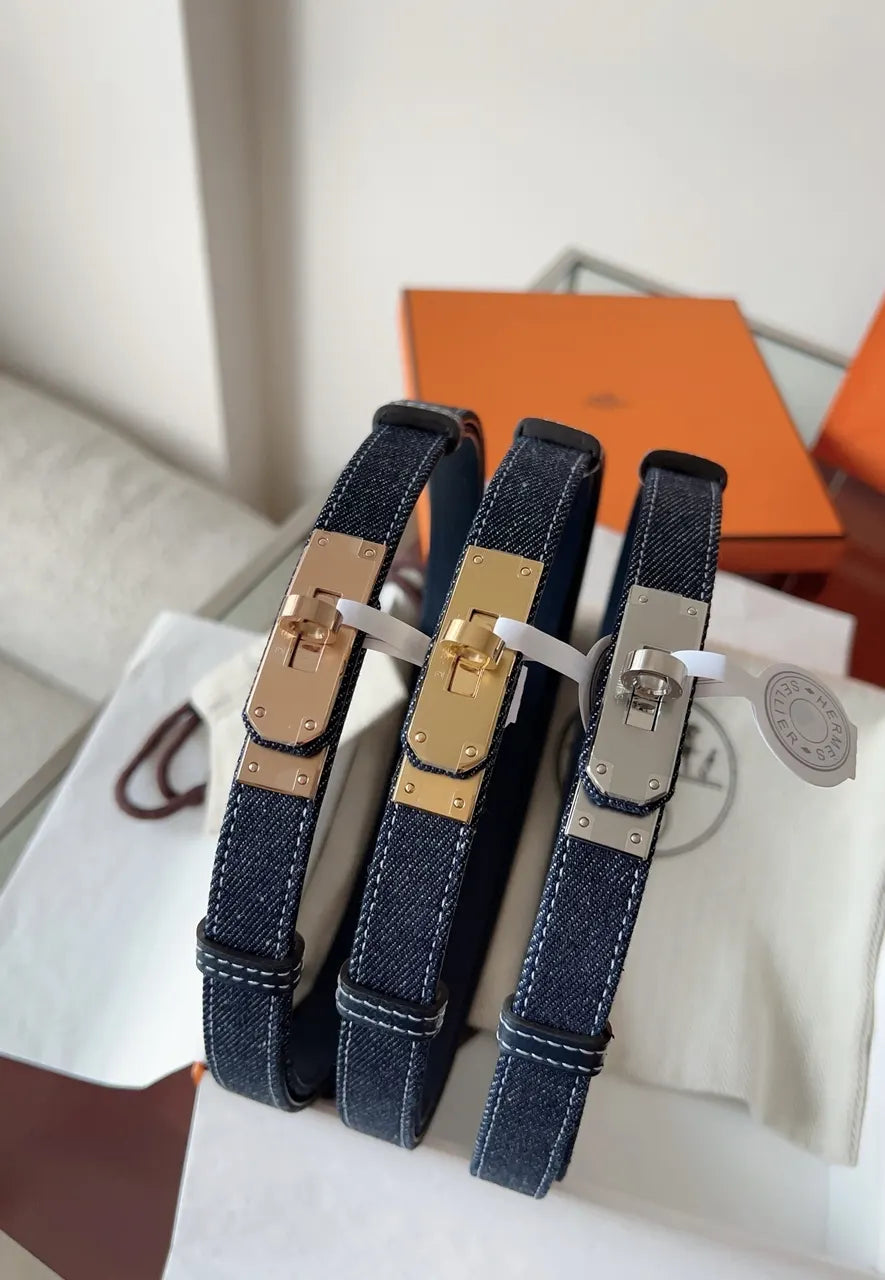 Hermes Denim Kelly Belt - Hình 9