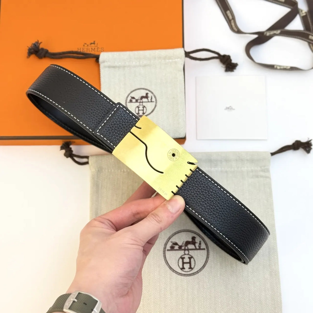 Hermes Gold Smile Belt - Hình 3