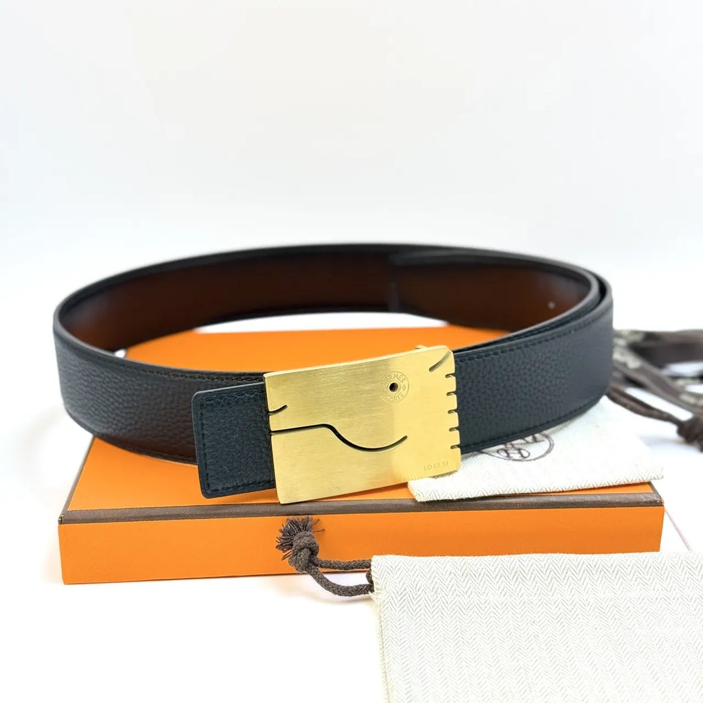 Hermes Gold Fish Buckle Belt - Hình 2