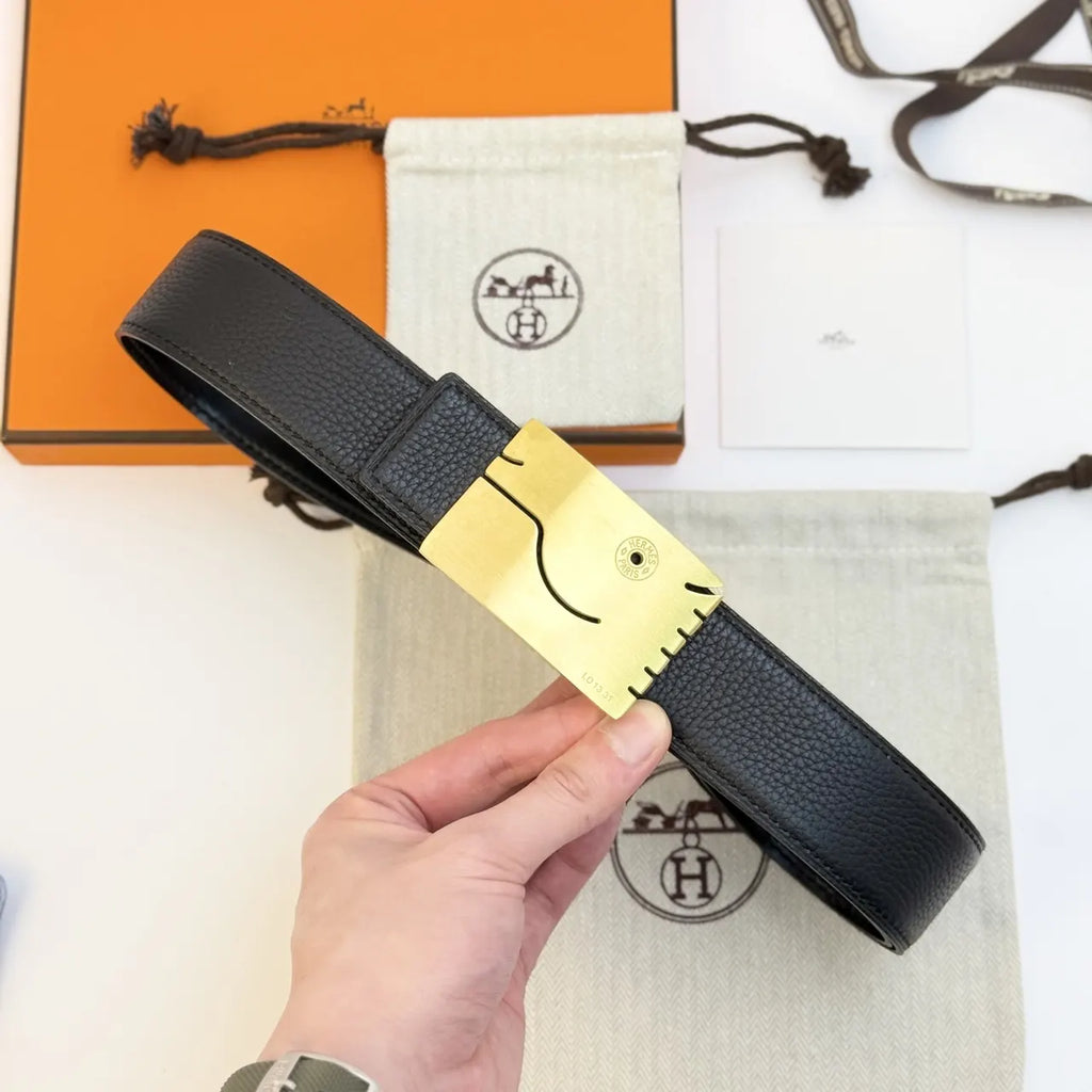 Hermes Gold Fish Buckle Belt - Hình 3