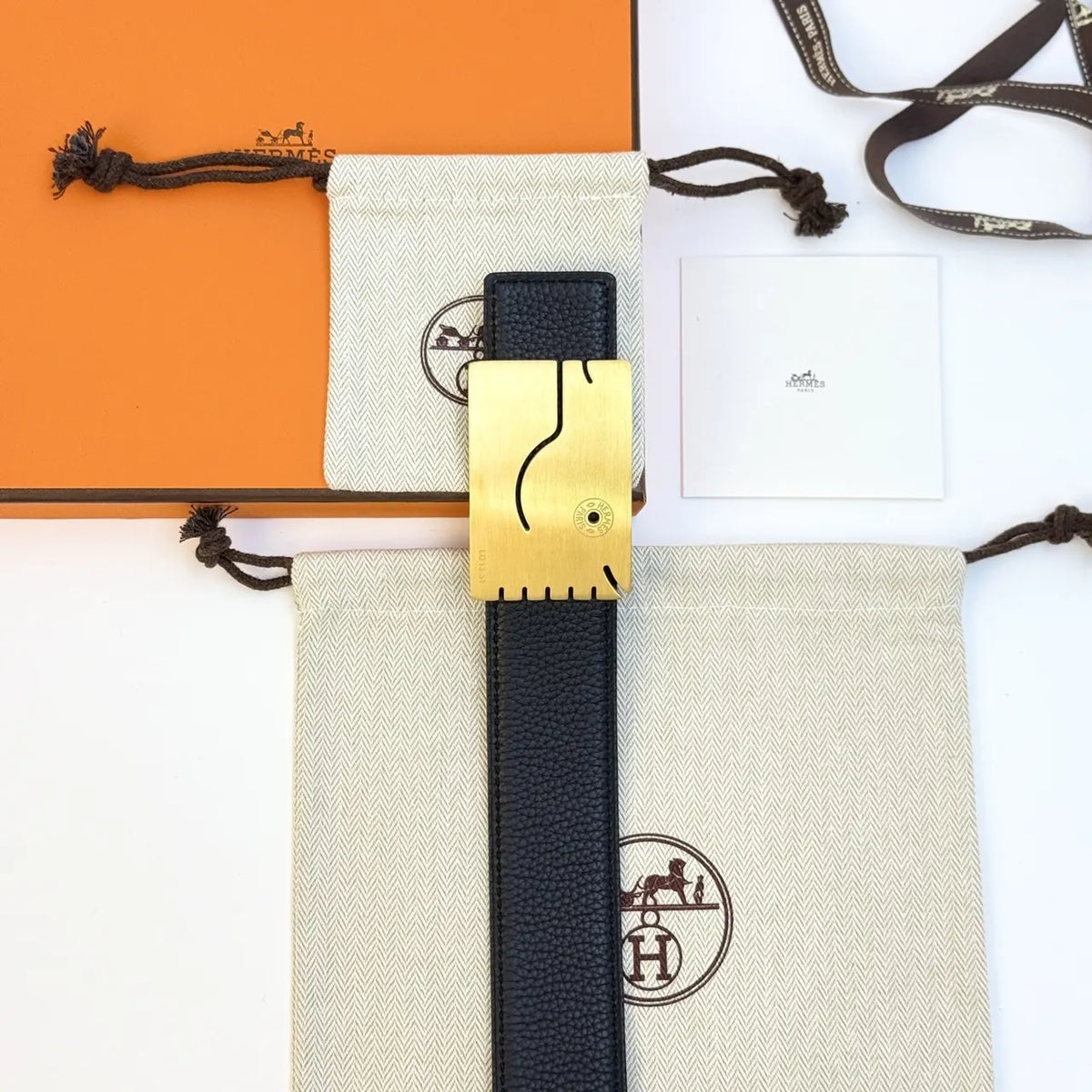 Hermes Gold Fish Buckle Belt - Hình 5