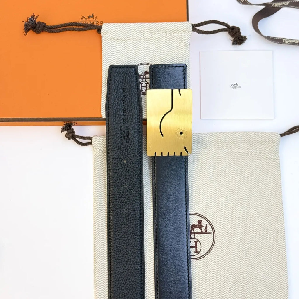 Hermes Gold Fish Buckle Belt - Hình 6