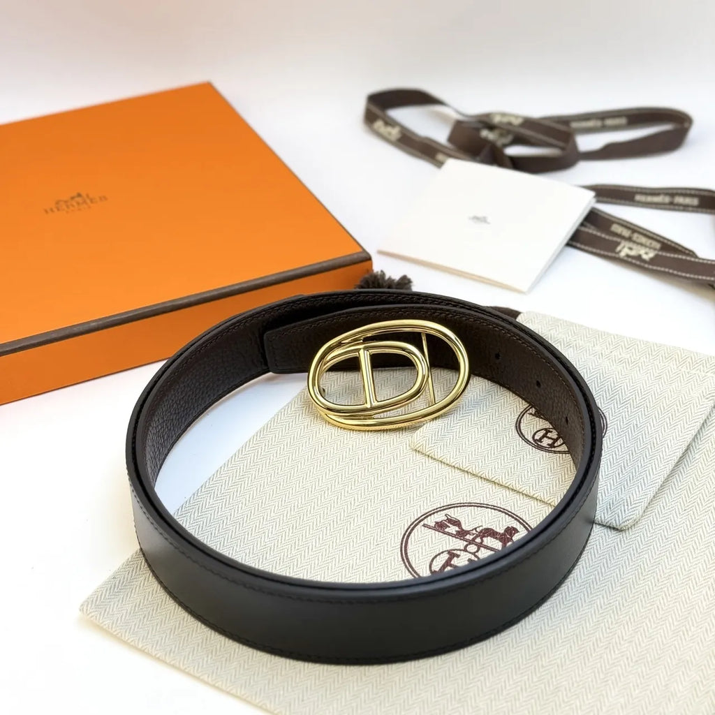 Hermes Black Odyssee Reversible Belt