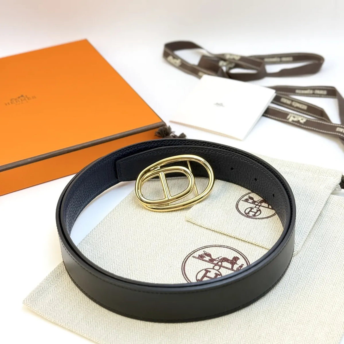 Hermes Black & Navy Belt
