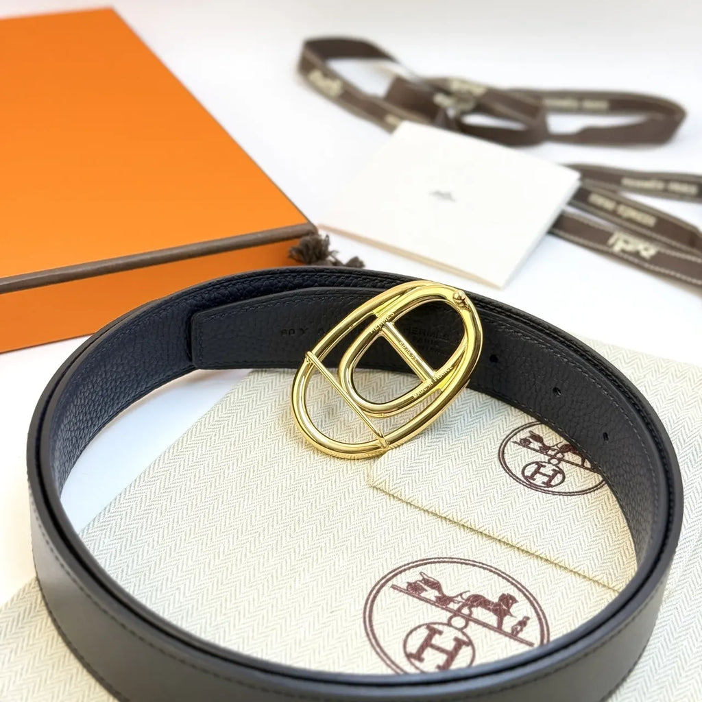 Hermes Black & Navy Belt - Hình 2