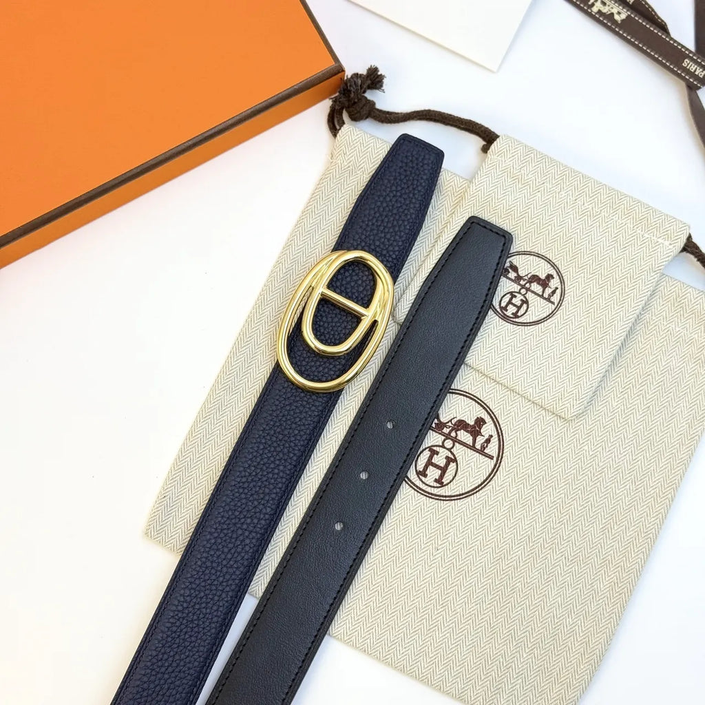 Hermes Black & Navy Belt - Hình 5