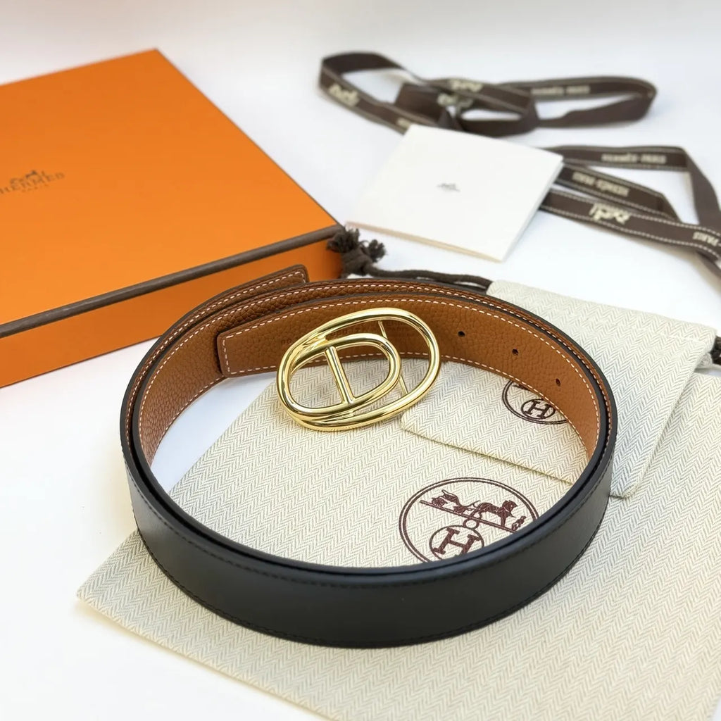 Hermes Black Leather Odyssée Belt