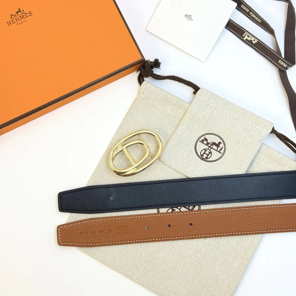 Hermes Black Leather Odyssée Belt - Hình 3