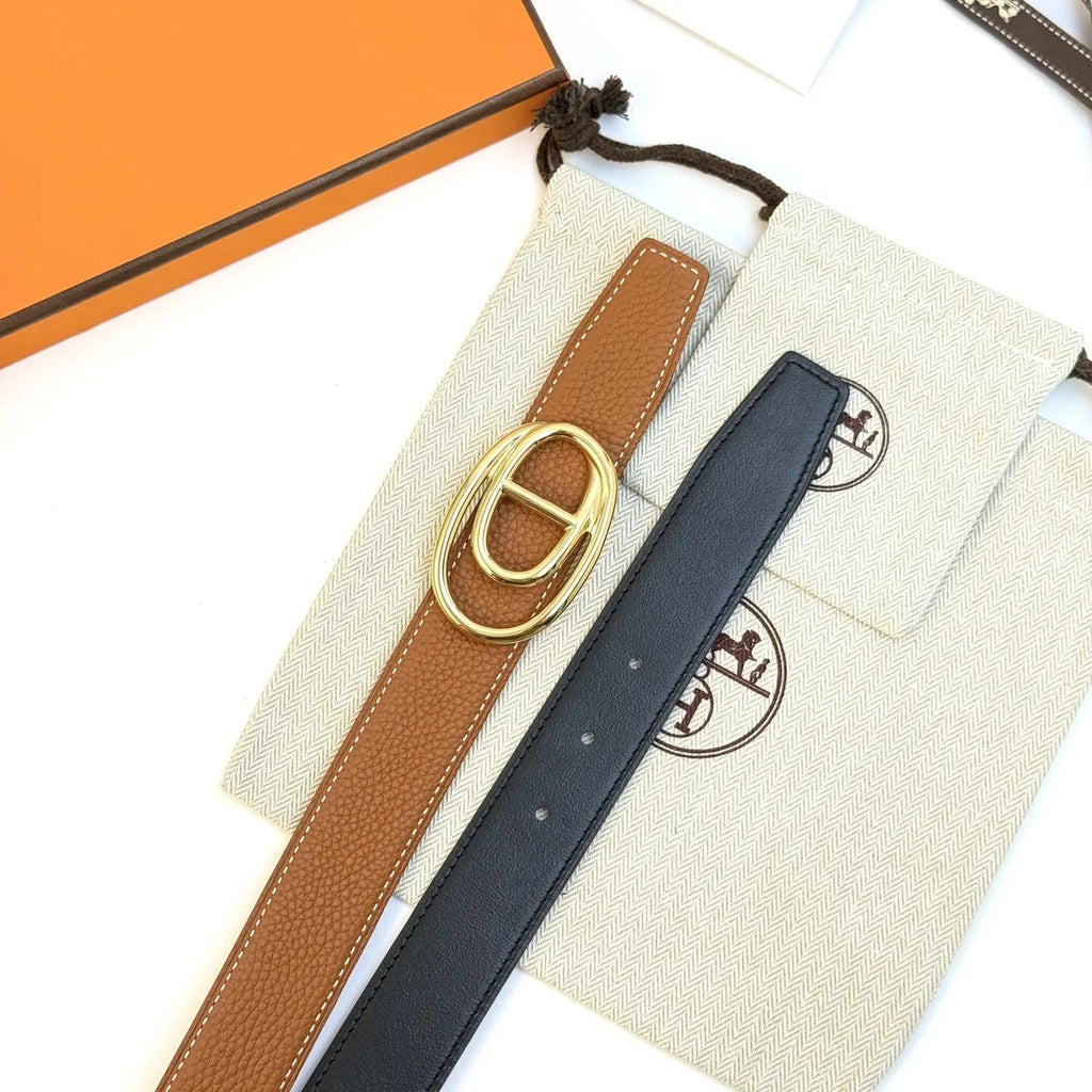 Hermes Black Leather Odyssée Belt - Hình 5