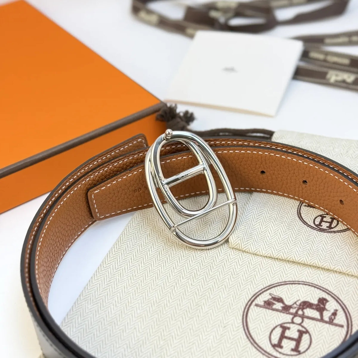 Hermes Black Brown Belt - Hình 2