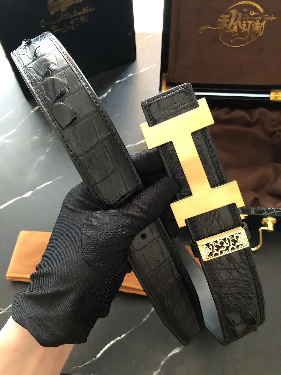 Hermès Black Crocodile Belt