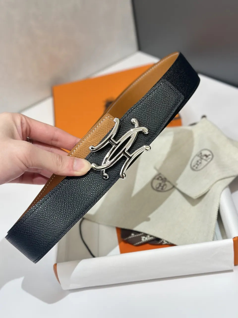 Hermes Reversible Leather Belt