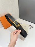 Hermes Black Perforated Belt