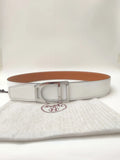 Hermès White Leather Belt